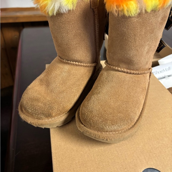 UGG Kids Boots in Tan with Yellow and Orange Accents - Picture 2 of 4